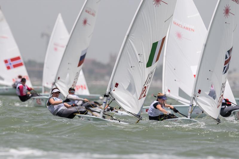 Womens Laser Radial - Day 1, 2018 World Sailing Youth Worlds, Corpus Christi, Texas, USA photo copyright Jen Edney / World Sailing taken at Corpus Christi Yacht Club and featuring the ILCA 6 class