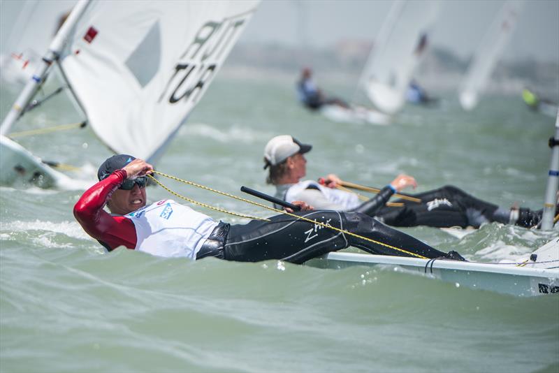 Mens Laser Radial - Day 1, 2018 World Sailing Youth Worlds, Corpus Christi, Texas, USA photo copyright Jen Edney / World Sailing taken at Corpus Christi Yacht Club and featuring the ILCA 6 class