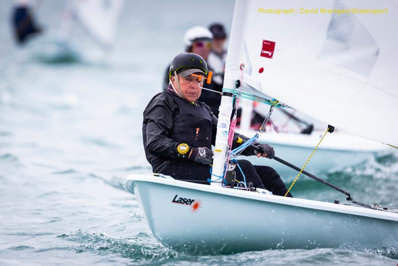 Peter Seidenberg (USA) in the Radial class on the final day of the DLR Laser Masters World Championships in Dublin Bay photo copyright David Branigan / www.oceansport.ie taken at Dun Laoghaire Motor Yacht Club and featuring the ILCA 6 class