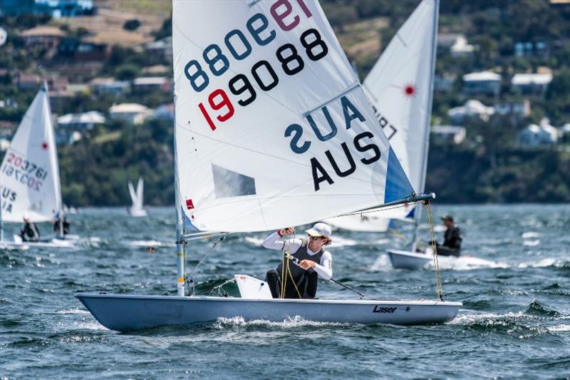 Laser Radial World champion Zac Littlewood (WA) dominated the Radial fleet - Day 4, Australian Sailing Youth Championships 2019 - photo © Beau Outteridge