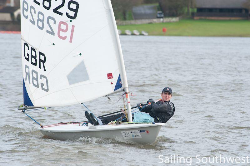 Max Robertson in the Sutton Bingham Icicle - part of the Sailing Southwest Winter Series - photo © Lottie Miles