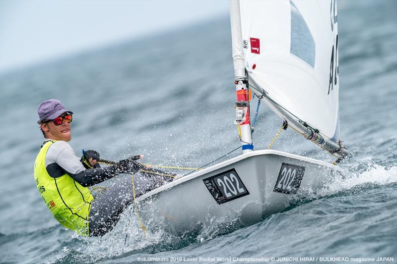 Zac West (AUS) on day 5 of the ILCA Laser Radial World Championships in Japan photo copyright Junichi Hirai / Bulkhead Magazine Japan taken at  and featuring the ILCA 6 class
