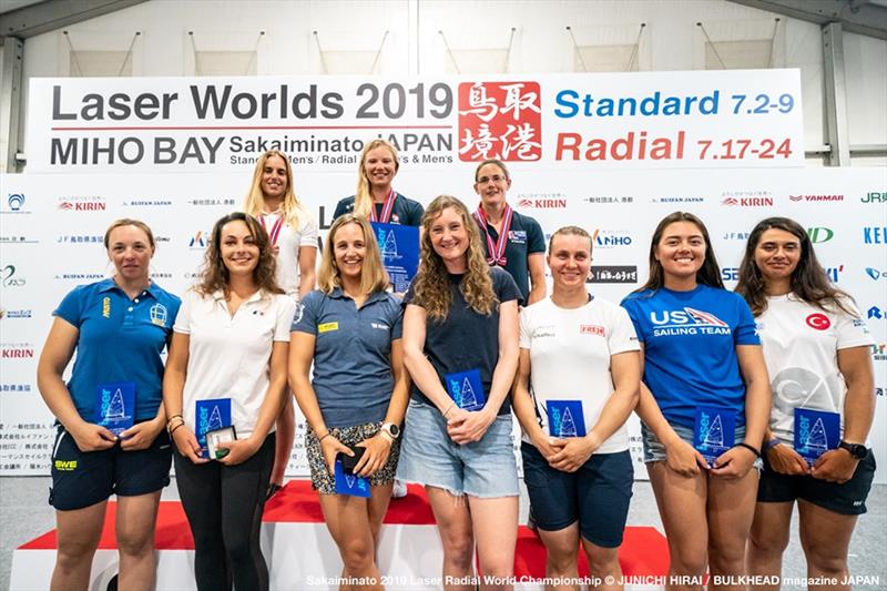 Women's top ten on the final day of the ILCA Laser Radial World Championships in Japan photo copyright Junichi Hirai / Bulkhead Magazine Japan taken at  and featuring the ILCA 6 class