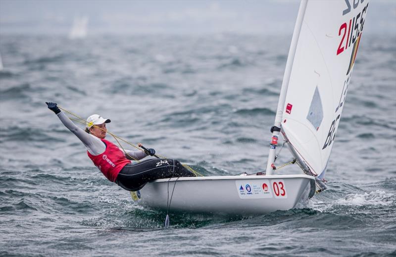 Belgium's Emma Plasschaert - Hempel World Cup Series Enoshima, day 3 - photo © Jesus Renedo / Sailing Energy / World Sailing