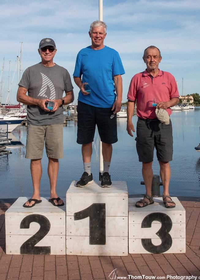Loosemore Jeff 1st, Bill Symes 2nd, Bill Wittenberg 3rd, GGM Radial - Laser Masters World Championships photo copyright Thom Touw / www.thomtouw.com taken at  and featuring the ILCA 6 class