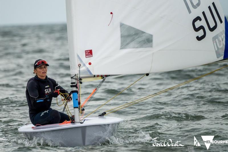 Maud Jayet (Sui) leads the 2020 ILCA Laser Radial Women's Championship after two light-wind qualifying races photo copyright Jon West Photography taken at  and featuring the ILCA 6 class