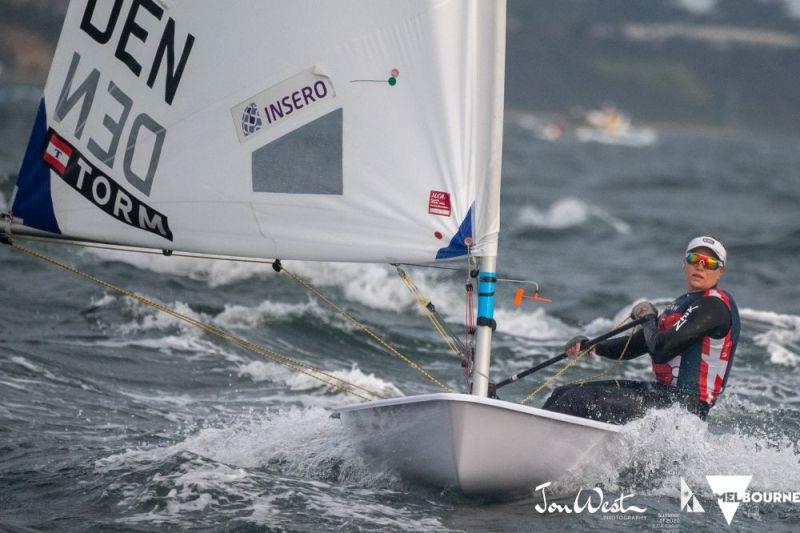 Defending champion Anne-Marie Rindom has scores of 1,3,2 and holds a one point lead in the 2020 ILCA Laser Radial Women's Championship photo copyright Jon West Photography taken at Sandringham Yacht Club and featuring the ILCA 6 class