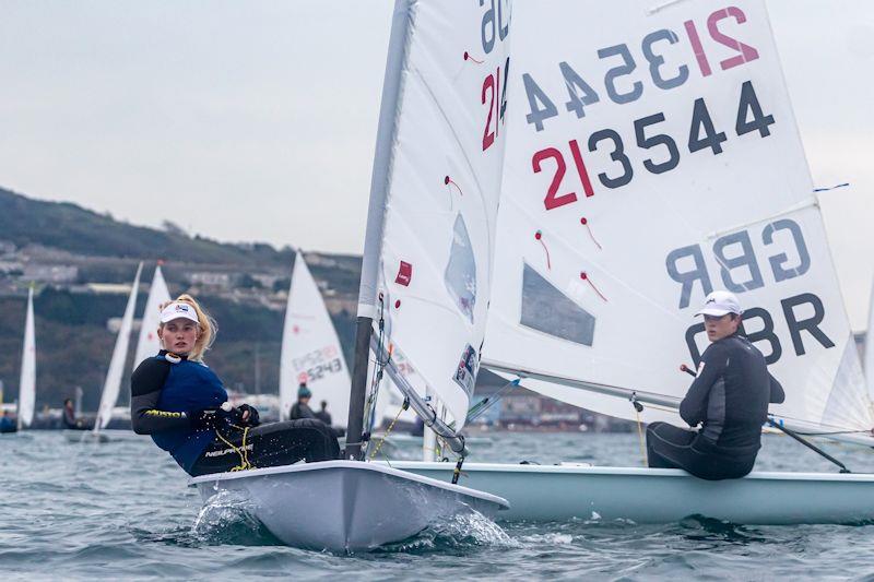 Matilda NICHOLLS and Luke ANSTEY in the UKLA Noble Marine ILCA6 Autumn Qualifier photo copyright Georgie Altham / www.facebook.com/galthamphotography taken at Weymouth & Portland Sailing Academy and featuring the ILCA 6 class