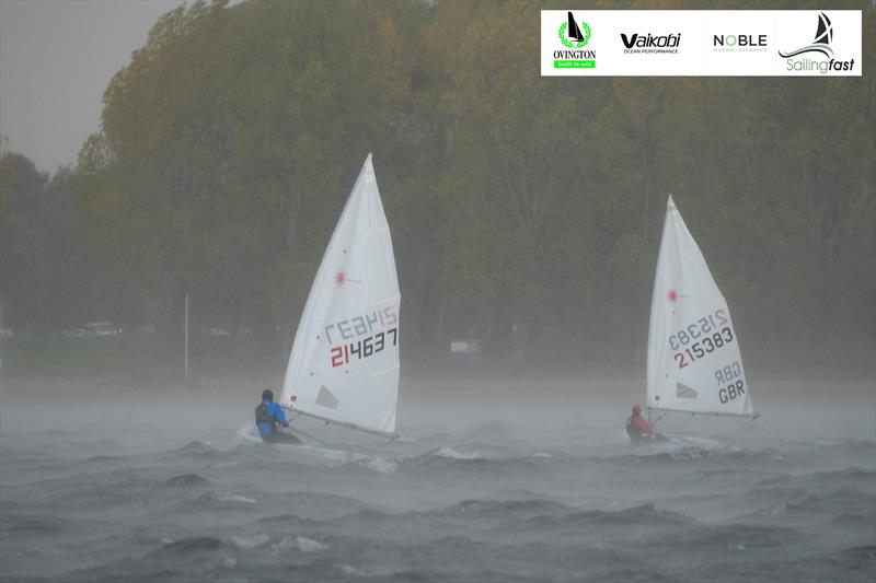 Tim Evans and Ewan Mcanally in the storm during the 2021 UKLA ILCA 6 Inlands at Rutland photo copyright Lotte Johnson / www.lottejohnson.com taken at Rutland Sailing Club and featuring the ILCA 6 class