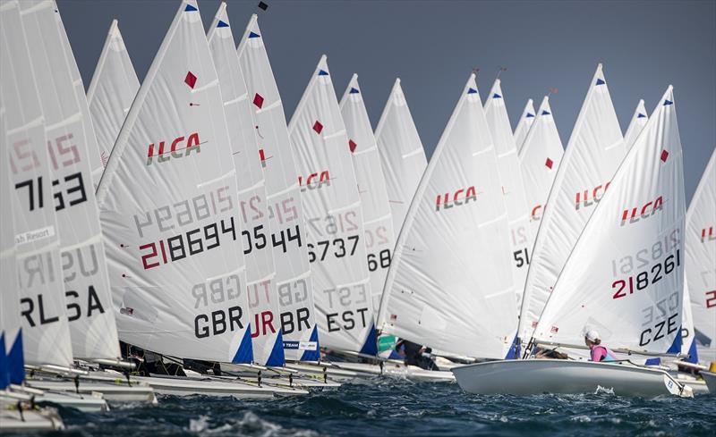 Sailors are preparing for the action at 2021 ILCA 6 Radial World Championship photo copyright Oman Sail taken at  and featuring the ILCA 6 class