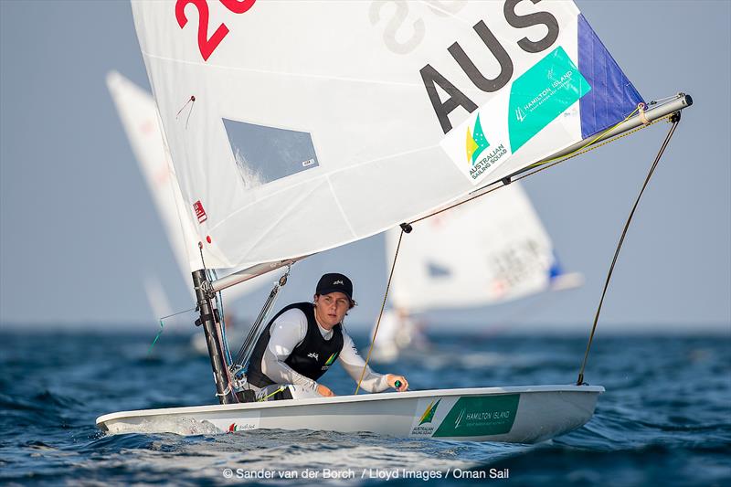 Zoe Thomson finishes 13th at the 2021 ILCA 6 World Championships in Oman photo copyright Sander van der Borch / Lloyd Images / Oman Sail taken at  and featuring the ILCA 6 class