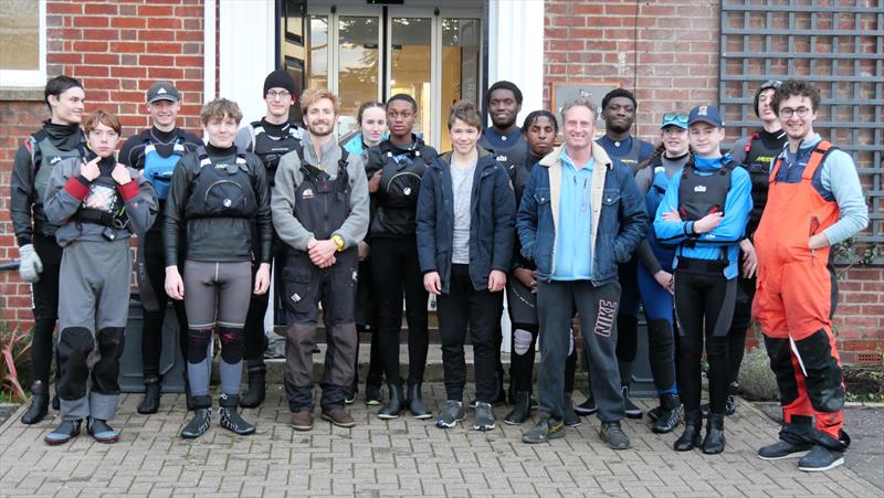 Coaches Nik Froud & Jon Emmett with the sailors during the ILCA training at Lymington - photo © Jon Emmett