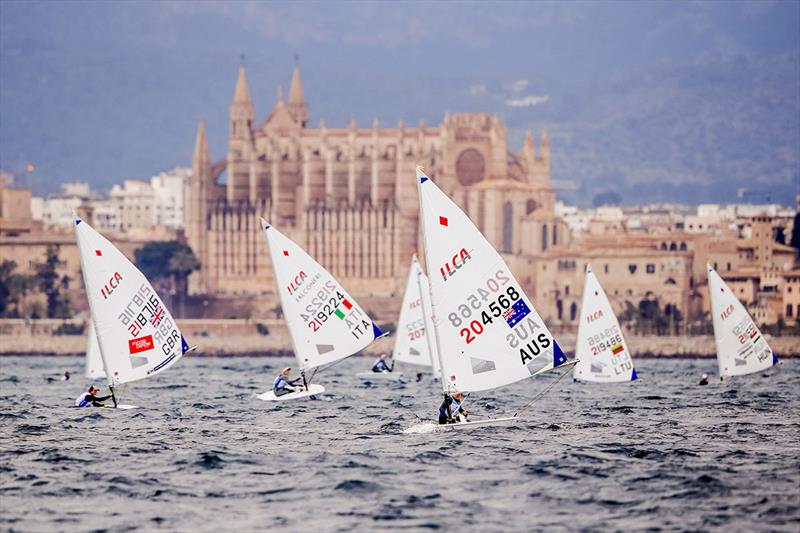 Zoe Thomson downwind in shifty conditions - Princess Sofia Trophy photo copyright Sailing Energy taken at Real Club Náutico de Palma and featuring the ILCA 6 class