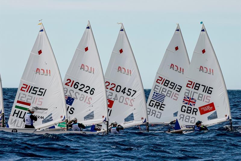 Elyse Ainsworth in the mix off the start - Princess Sofia Trophy photo copyright Sailing Energy taken at Real Club Náutico de Palma and featuring the ILCA 6 class