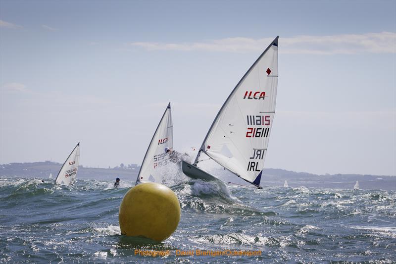 216111 Eve McMahon (Howth Yacht Club) competing in the ICLA 6 class in big wave action during the Irish Sailing Youth Nationals 2022 photo copyright David Branigan / Oceansport taken at Ballyholme Yacht Club and featuring the ILCA 6 class