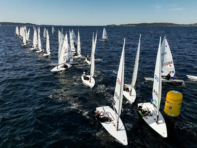 ILCA 6 fleet - Day 5 - 53rd Semaine Olympique Francais, Hyeres photo copyright Sailing Energy / FFVOILE taken at COYCH Hyeres and featuring the ILCA 6 class