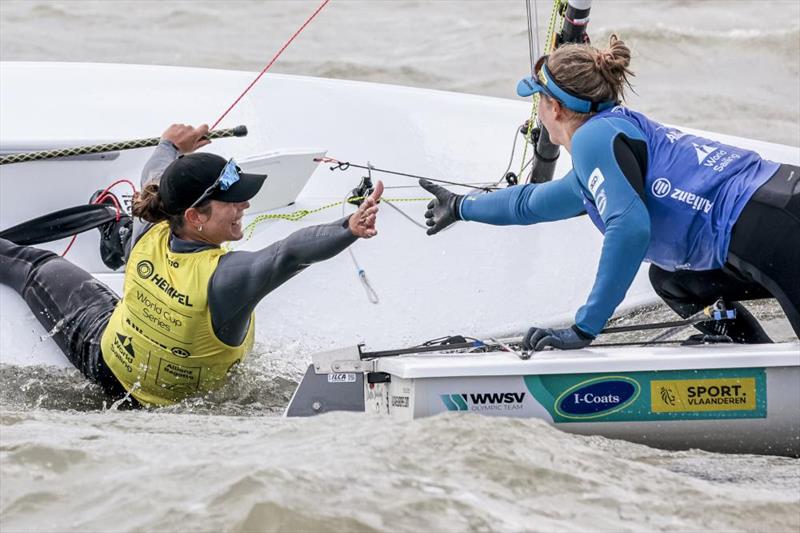 Vasileia Karachaliou (GRE) takes gold in the ILCA 6 photo copyright Sailing Energy / Hempel World Cup Series Allianz Regatta taken at  and featuring the ILCA 6 class