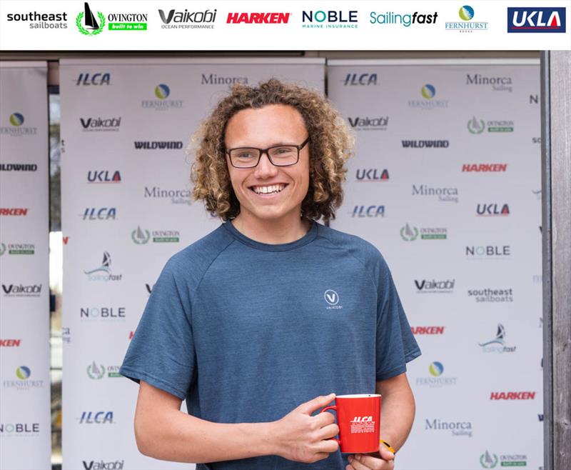 2022 ILCA Nationals at Hayling Island prize giving - 1st under 17 male Ollie Payne photo copyright Georgie Altham taken at Hayling Island Sailing Club and featuring the ILCA 6 class