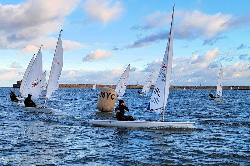 Viking Marine DMYC Frostbites series 2 week 2 - Tight racing among the ILCA 6s photo copyright Ian Cutliffe taken at Dun Laoghaire Motor Yacht Club and featuring the ILCA 6 class