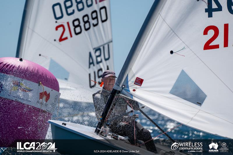 Bill Symes was the winner in the ILCA 6 Legends division - ILCA Masters World Championships at Adelaide photo copyright Harry Fisher / Down Under Sail taken at Adelaide Sailing Club and featuring the ILCA 6 class