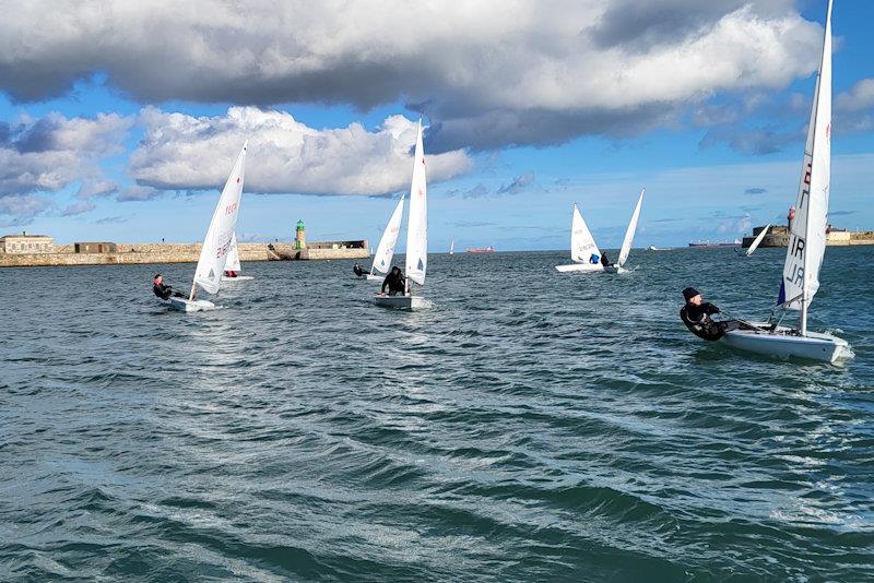 Viking Marine DMYC Frostbites series 2 - ILCA 6s at the weather mark - photo © Ian Cutliffe