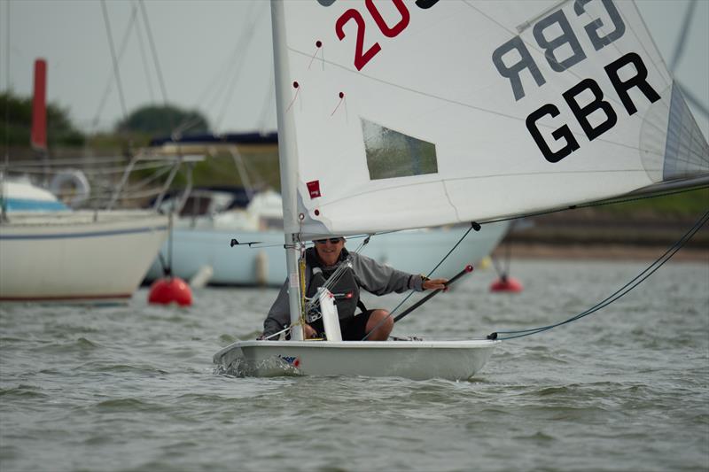 Ant Law sailing during the Royal Corinthian Yacht Club Super Saturday Series 2023 photo copyright Petru Balau Sports Photography / sports.hub47.com taken at Royal Corinthian Yacht Club, Burnham and featuring the ILCA 6 class