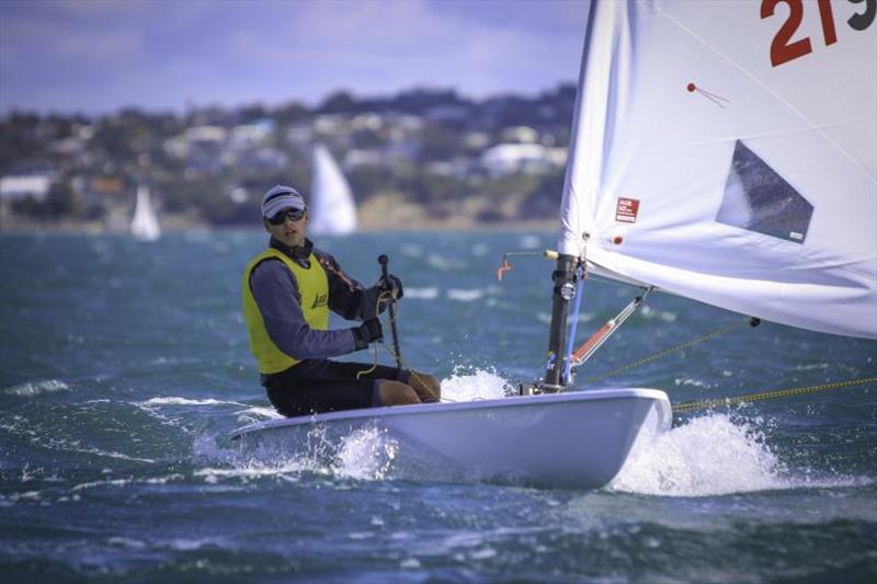 Zach Stibbe - Boys ILCA 6 - Yachting New Zealand Youth Trials - Murrays Bay SC - April 2024 - photo © Jacob Fewtrell Media