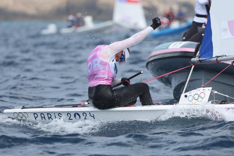 Line Flem Hoest seals bronze in the Women's Dinghy in Marseille at the Paris 2024 Olympic Regatta photo copyright World Sailing / Lloyd Images taken at  and featuring the ILCA 6 class