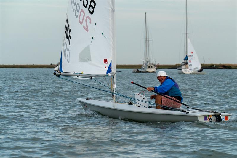 Despite being OCS, Ant Law enjoys sailing in the John Torrance Trophy during Burnham Week 2024 photo copyright Petru Balau Sports Photography / sports.hub47.com taken at Royal Corinthian Yacht Club and featuring the ILCA 6 class