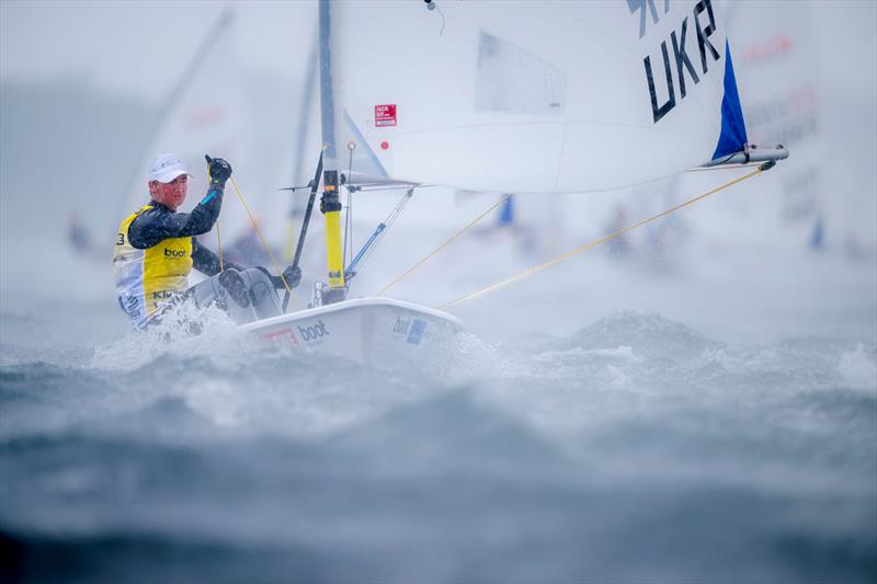 Ukraine's Semen Khashchyna had to relinquish the lead on the third day of the ILCA-6 World Championship at Kieler Woche photo copyright Sascha Klahn / Kieler Woche taken at Kieler Yacht Club and featuring the ILCA 6 class