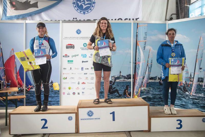 ILCA 6 girls podium in the EurILCA Europa Cup GER at Warnemünde, Germany - photo © Pepe Hartmann