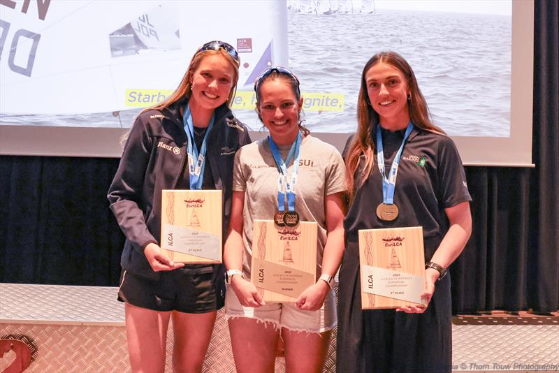 ILCA 6 Women's Under 23 Podium in the Senior European Championships in Marstrand, Sweden - photo © Thom Thow / EurILCA