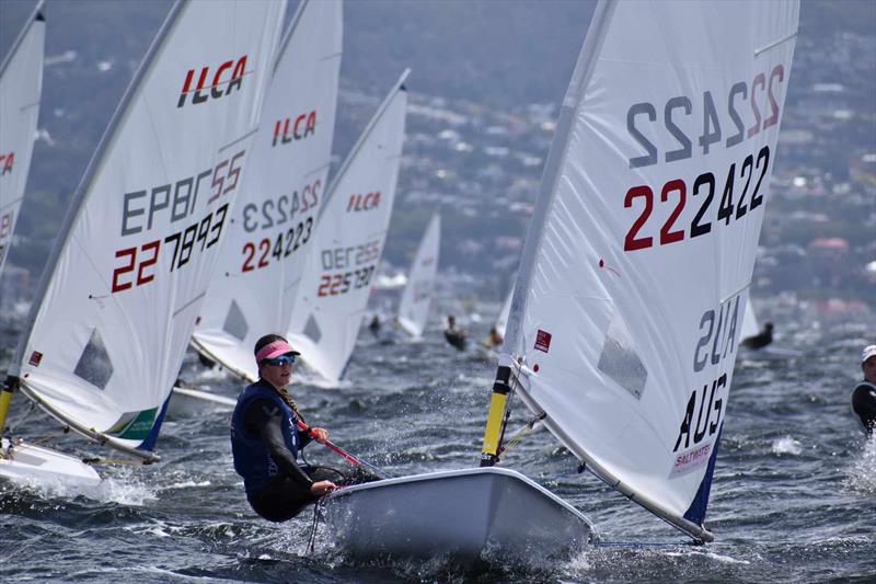Sylvie Stannage is in fifth place after two heats in the qualifying series - 2026 ILCA Oceania & Australian Open & Youth Championship, Day 1 photo copyright Jane Austin taken at Royal Yacht Club of Tasmania and featuring the ILCA 6 class