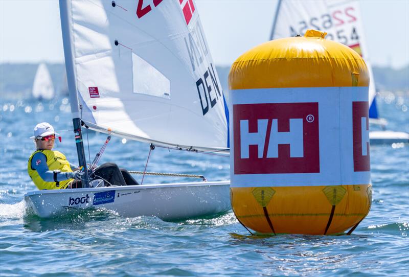Helena Wolff of Denmark keeps the yellow jersey and is now in pole position to win gold at Kieler Woche 2026 photo copyright Felix Diemer / Kieler Woche taken at Kieler Yacht Club and featuring the ILCA 6 class