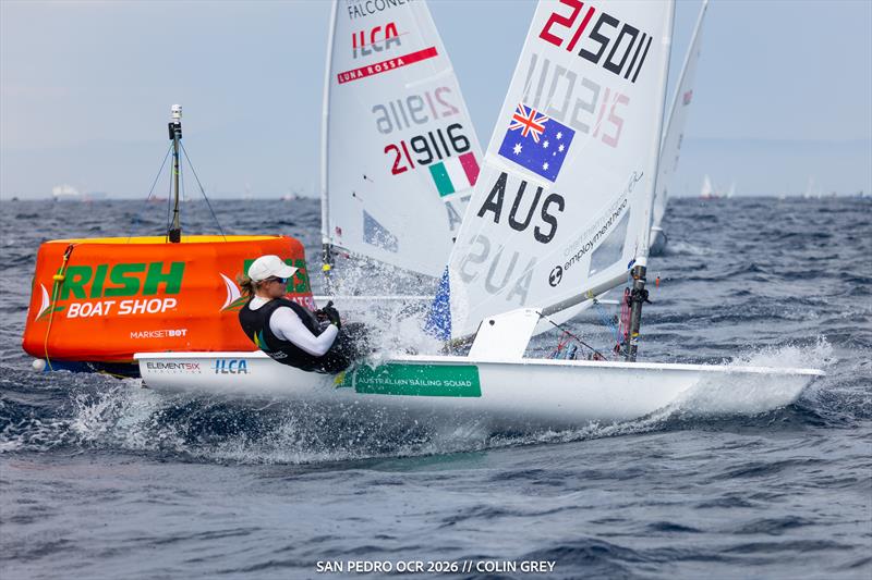 Evie Saunders during the San Pedro Olympic Classes Regatta 2026 - photo © Colin Grey