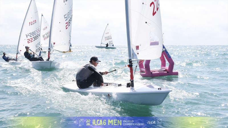 ILCA 6 Men's Worlds at Vilamoura, Portugal Day 1 - photo © Vilamoura Sailing / Prow Group