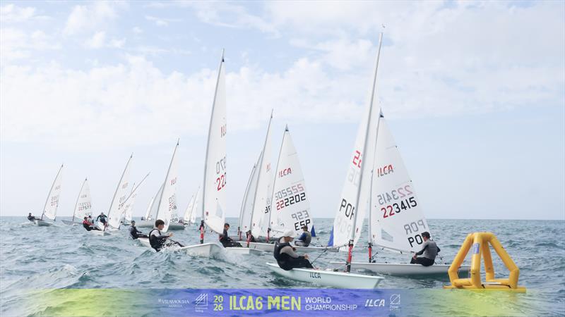ILCA 6 Men's Worlds at Vilamoura, Portugal Day 1 - photo © Vilamoura Sailing / Prow Group