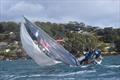 A tough day for Silver Gull broaching on the River Tamar on Day 2 of the SB20 Australian Championship © Jane Austin