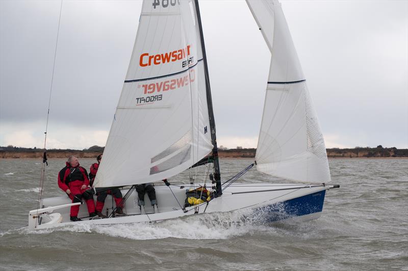 Greg O'Brien helming Crewsaver Racing on day 2 of the 2014 Brooks Macdonald Warsash Spring Series - photo © Iain McLuckie