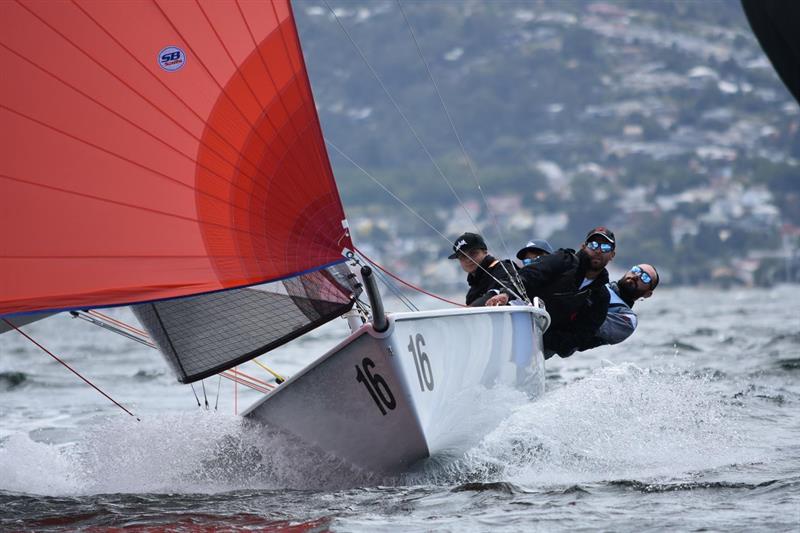 Runner-up in SB20 worlds was Give Me 5 – French Youth Team which won the Youth and Corinthian trophies photo copyright Jane Austin taken at Royal Yacht Club of Tasmania and featuring the SB20 class