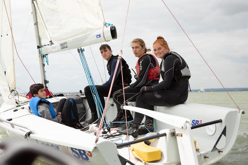 Marconi Sailing Club youth members sailing the SB20 at the 2019 Marconi Sailing Club Cadet Week photo copyright Sally Hitt taken at Marconi Sailing Club and featuring the SB20 class