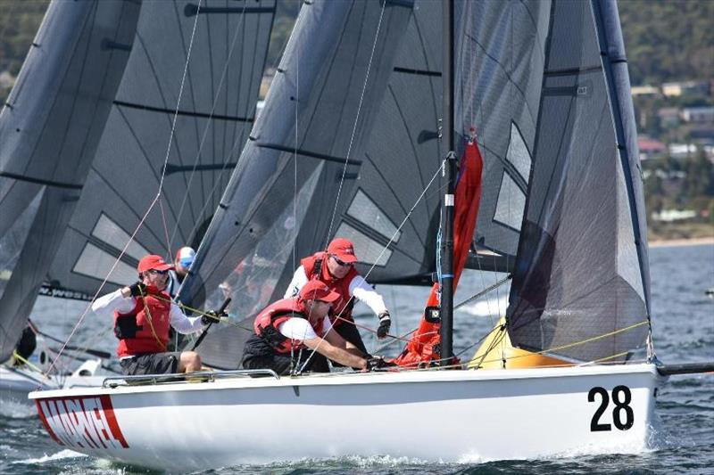 Day 3 - British yacht Marvel (Richard Powell) is fifth overall after eight races – SB20 World Championship photo copyright Jane Austin taken at Royal Yacht Club of Tasmania and featuring the SB20 class