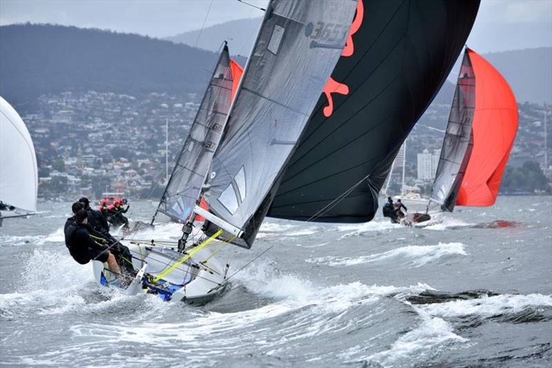 Day 3 - Hobart yacht Henty.cc (Matt Pilkington) in full flight – SB20 World Championship photo copyright Jane Austin taken at Royal Yacht Club of Tasmania and featuring the SB20 class