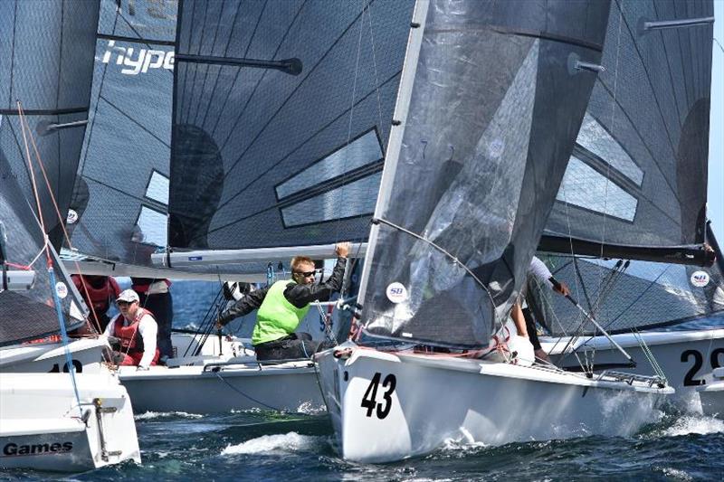 Day 4 - SB20s jostle for room on the start line - SB20 World Championship - photo © Jane Austin