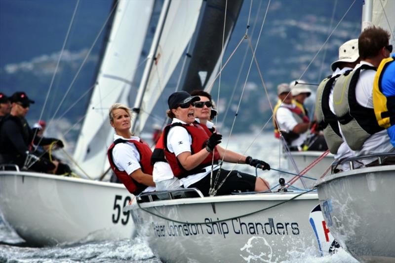 Felicity Allison at the helm of Cook Your Own Dinner in the SB20 worlds on the Derwent last summer photo copyright Jane Austin taken at Derwent Sailing Squadron and featuring the SB20 class