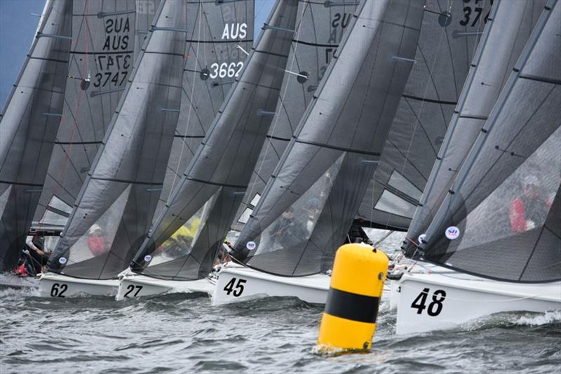 Day 1 - 2018 SB20 Australian Championship fleet photo copyright Jane Austin taken at Derwent Sailing Squadron and featuring the SB20 class