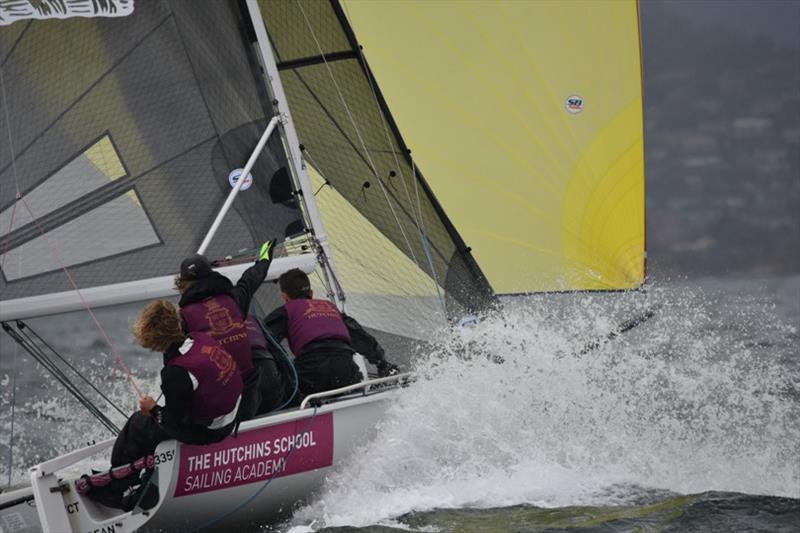 Warwick Dean - Jacob McConaghy, Charlie Goodfellow, Jack Allison, Ollie Hugo - Day 1 - 2018 SB20 Australian Championship photo copyright Jane Austin taken at Derwent Sailing Squadron and featuring the SB20 class