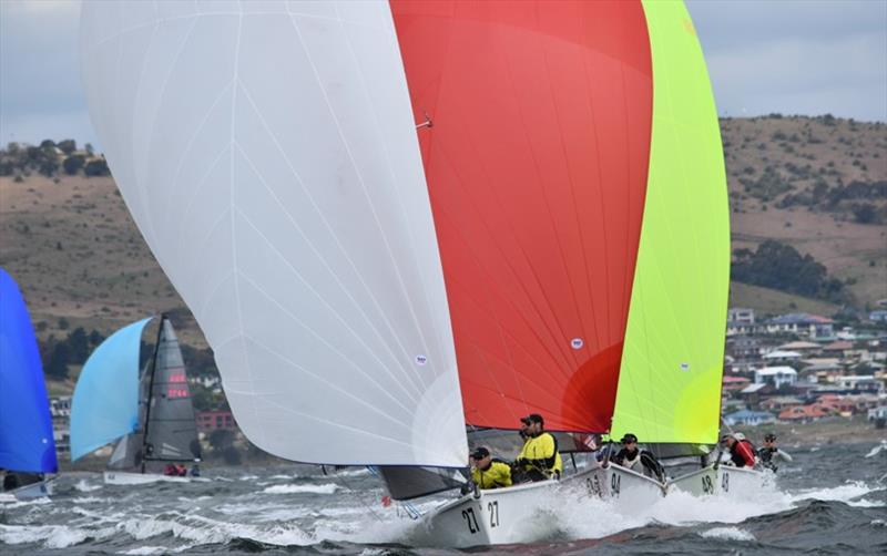 Day 1 - 2018 SB20 Australian Championship fleet photo copyright Jane Austin taken at Derwent Sailing Squadron and featuring the SB20 class