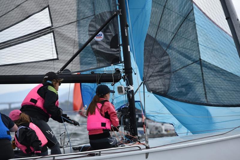 Pride of Athena - Colleen Darcey, Jacinta Cooper, Indi Cooper, Esther Read - Day 1 - 2018 SB20 Australian Championship photo copyright Jane Austin taken at Derwent Sailing Squadron and featuring the SB20 class