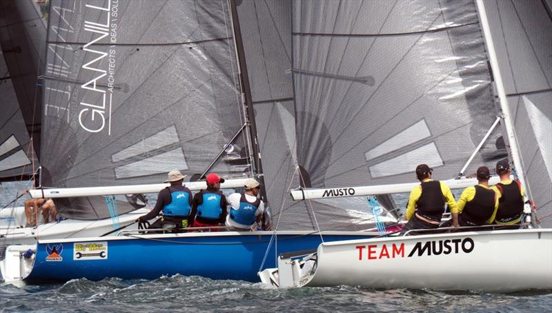 SB20s in close racing during their Tasmanian championship, sailed as part of the Crown Series Bellerive Regatta photo copyright Ed Glover taken at Bellerive Yacht Club and featuring the SB20 class